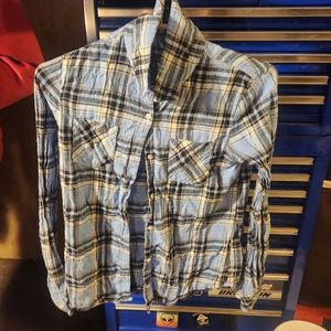 Juniors XL Green Soda button down blouse like a women's small